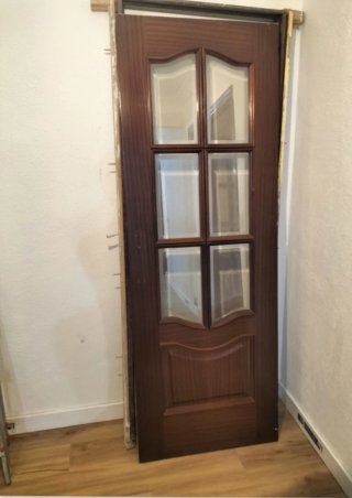 Puerta madera/cristal