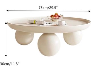 Mesa de centro redonda beige