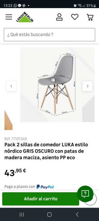 Juego de 4 Sillas Nórdicas Grises