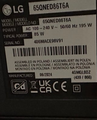 LG 65QNED86T6A TV 65 1 año de uso