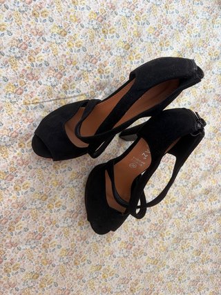 Sandalias tacón negras talla 38