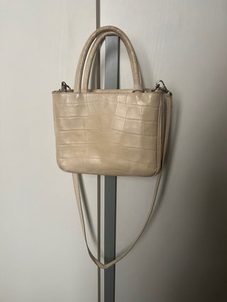 Borsa Furla Beige effetto coccodrillo