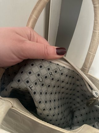 Borsa Furla Beige effetto coccodrillo