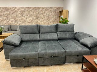 Sofá Cama Chaise Longue + 2 Puffs