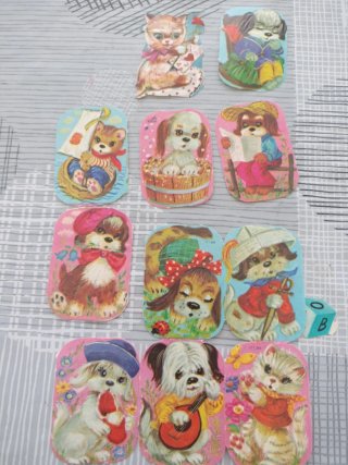 Cromos Picar Años 80 Perros Gatos Osos