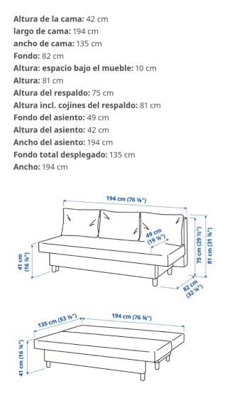 Sofá Cama Ikea Älvdalen Gris