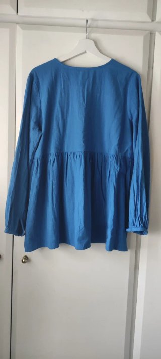 Blusa bordada azul mujer talla única