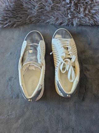 Michael Kors Bambas Mujer Blancas y Plateadas