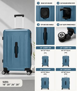 Set de Maletas con Portavasos (4 Pzs)