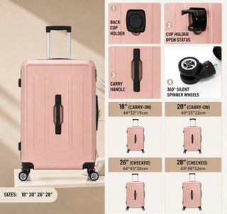 Set de Maletas con Portavasos (4 Pzs)
