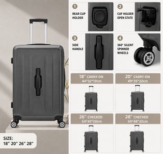 Set de Maletas con Portavasos (4 Pzs)