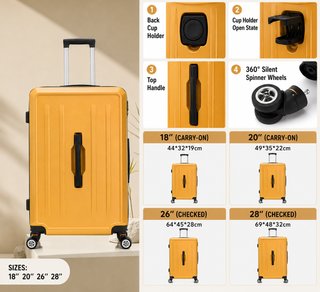 Set de Maletas con Portavasos (4 Pzs)