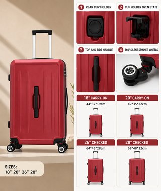 Set de Maletas con Portavasos (4 Pzs)