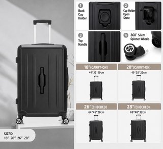 Set de Maletas con Portavasos (4 Pzs)