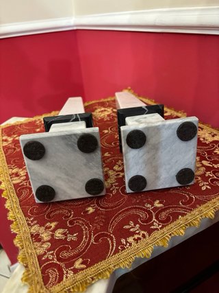 Coppia Obelischi Marmo Bianco e Nero