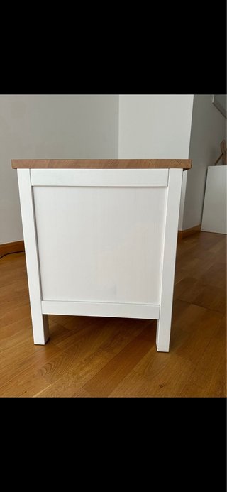 Mueble TV salón madera y blanco
