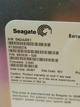 UNITÀ HDD SEAGATE MOD. ST3200827A BARRACUDA 7200.9