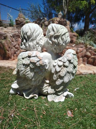 Pareja de ángeles para jardín casa exterior