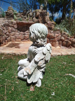 Pareja de ángeles para jardín casa exterior