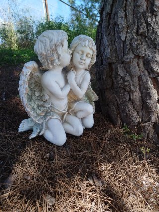 Pareja de ángeles para jardín casa exterior