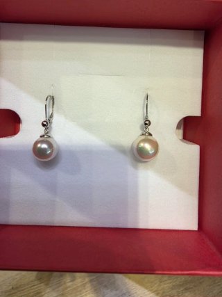 Pendientes Majorica Plata y Perla blanca
