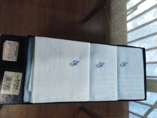 6 Sciarpe Guasch Lettera F Blu e Bianco