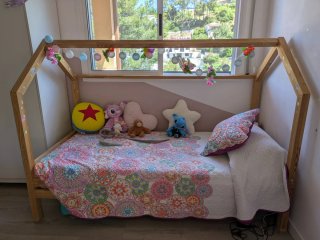 Cama tipo Montessori 90 + Colchón + cajonera cama