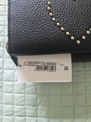 Portafoglio Moschino nero con cuore borchie