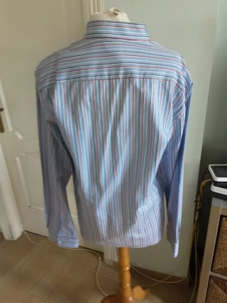 Camisa Di Bye Rayas Azul y Rojo