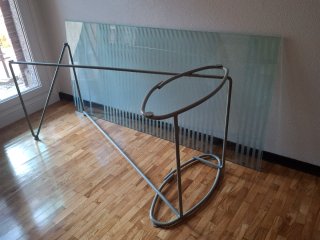 Mesa de comedor de cristal templado