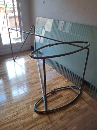 Mesa de comedor de cristal templado