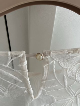 Copricostume bianco pizzo floreale taglia L
