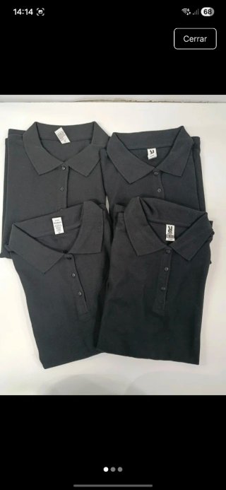 Polos negros 3XL Roly ,100% algodon.Sin estrenar.