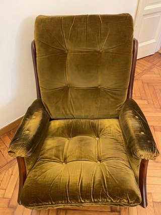 Poltrona lounge vintage velluto  modernariato ‘70