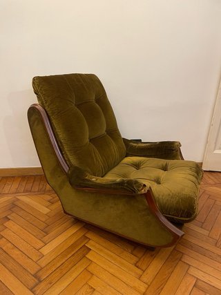 Poltrona lounge vintage velluto  modernariato ‘70