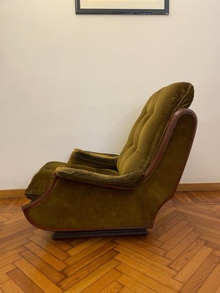 Poltrona lounge vintage velluto  modernariato ‘70