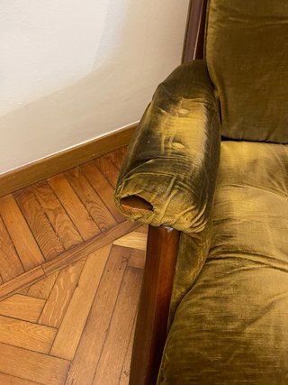 Poltrona lounge vintage velluto  modernariato ‘70