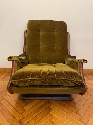 Poltrona lounge vintage velluto  modernariato ‘70