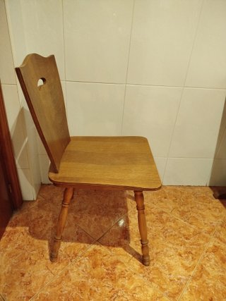 Conjunto mesa y 2 sillas cocina madera