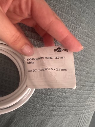Cable Extensión Goobay CC 3m 5.5x2.1mm Blanco