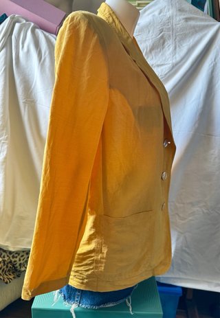 Giacca donna in lino e seta giallo senape