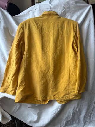 Giacca donna in lino e seta giallo senape
