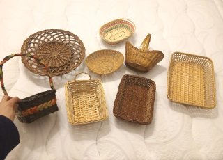 3 Cestos o Bandejas de Mimbre - A escoger