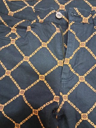 Pantalón Zara Hombre Cadena Oro Negro