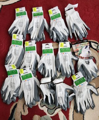 Guantes NBR101 Defsafety (Blancos/Grises)