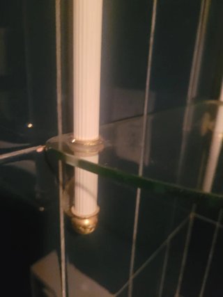 Repisa de esquina de cristal con 3 baldas