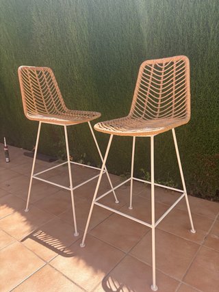 Taburetes Sklum Rattan y Metal