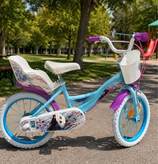 Bicicleta Frozen Con ruedines para 3-6 años