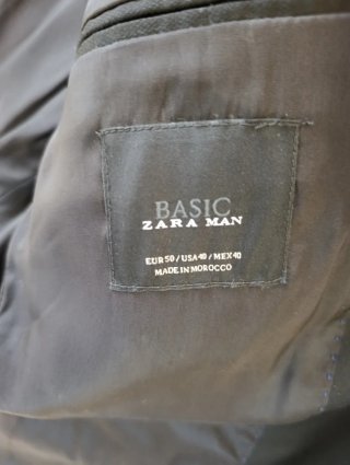 Americana Zara hombre negra talla 50 elegante