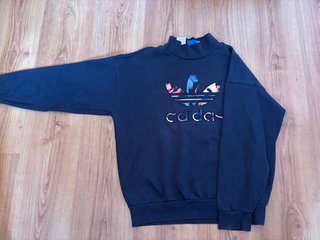 Sudadera Adidas Logo Floral Mock Neck Azul Marino